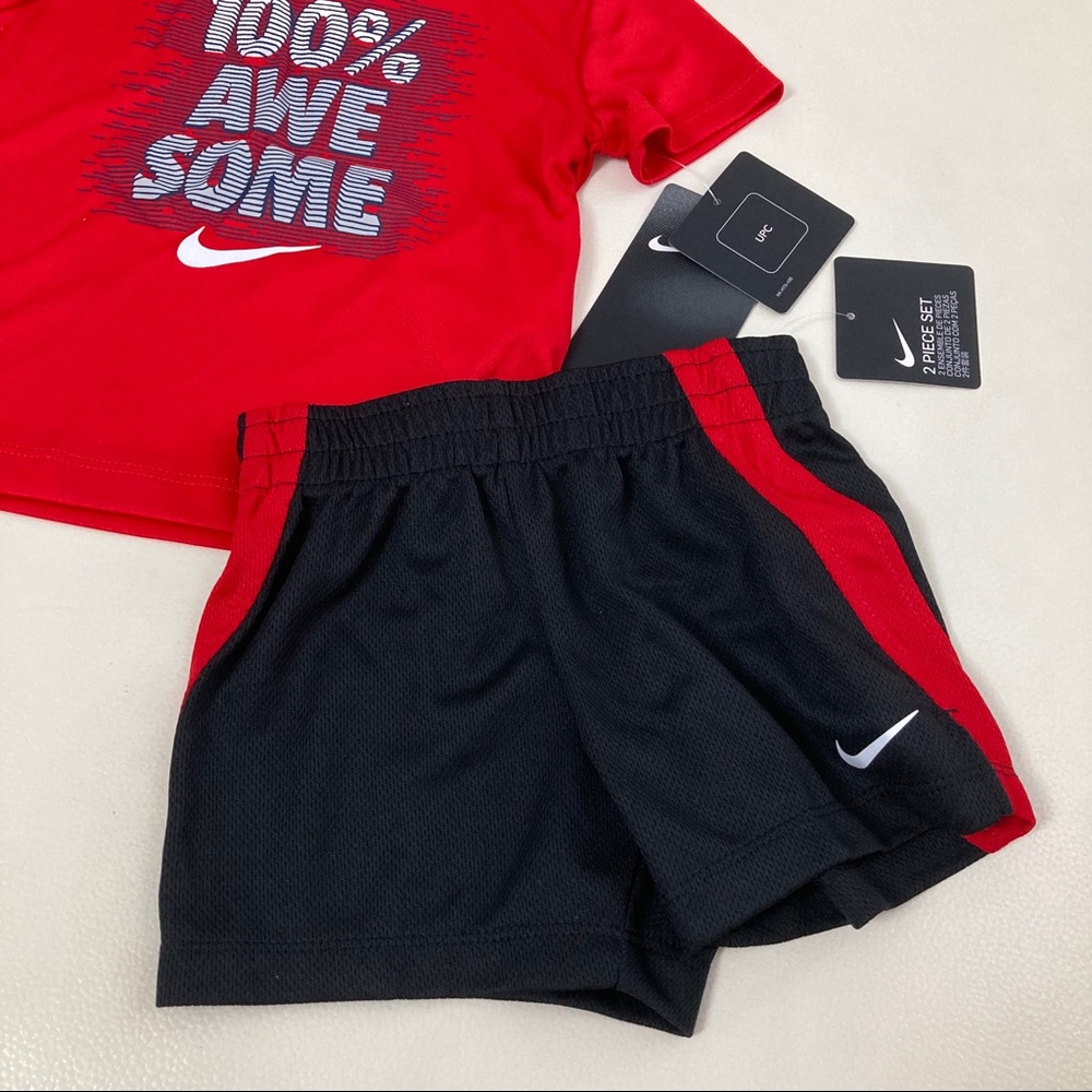 Nike cute baby boy red shorts set 2298 - Picture 3 of 6